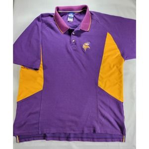 Minnesota Vikings Polo Shirt Men's Size 2XL NFL Short Sleeve Collared Cotton